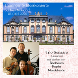 Trio Sonaare (Lausanne) Felix Froschhammer (Violine), Florian Rohn (Violoncello), Krisitina Madzarac (Klavier) am 15./16.4.06 im Schloss Molsdorf